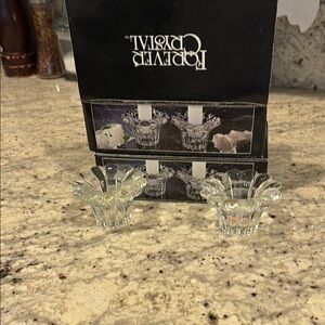 Forever Crystal 2 sets of 2 Candle Holders - Clear